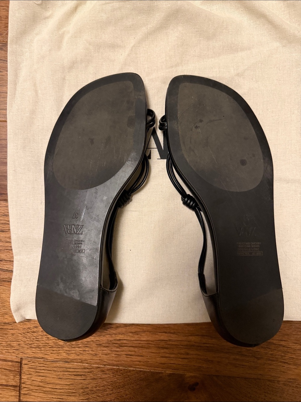 Zara toe loop leather sandals size 7 / 37 - Picture 4 of 10